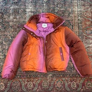 Urban outfitters BDG pink orange purple ombré Puffer Jacket coat small SP